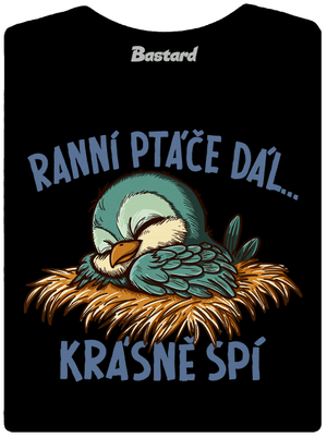 Ranní ptáče spí dámské tričko premium Black