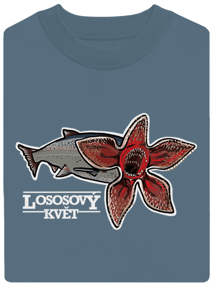 Lososový květ unisex mikina bez kapuce Nordic Blue