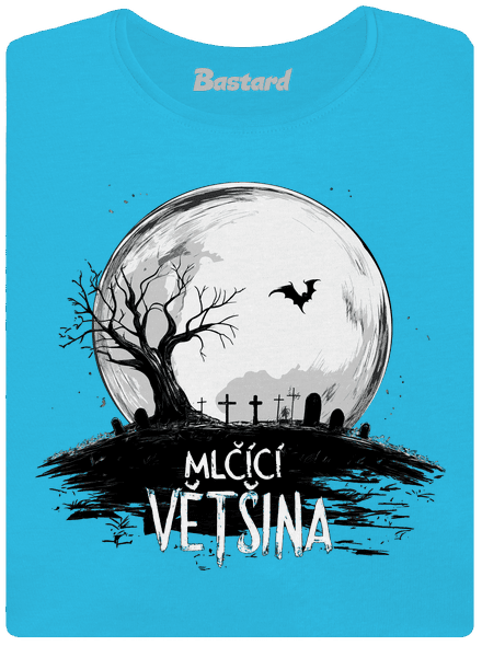 Mlčící většina dámské tričko s lemem Blue Atol