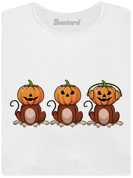 Halloween opičky dámské tričko s lemem White