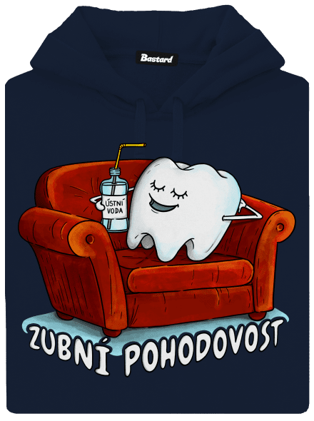 Zubní pohodovost pánská mikina klokanka Navy