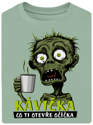 Zombie kávička unisex tričko oversized Sage