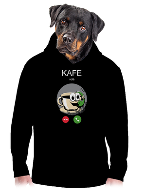 Kafe volá pánská mikina klokanka Black