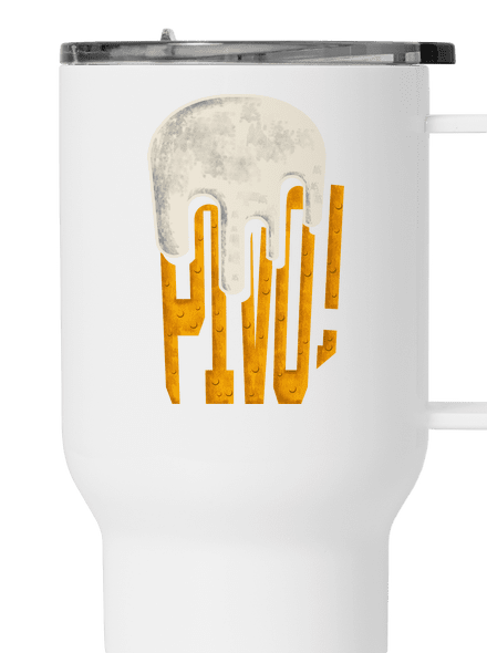 Nápis Pivo termohrnek White