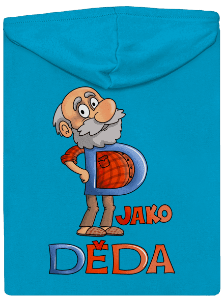 D jako děda dámská mikina na zip Blue Atol