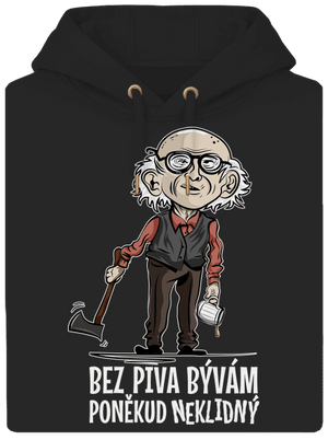 Neklidný bez piva unisex mikina premium Dark Black