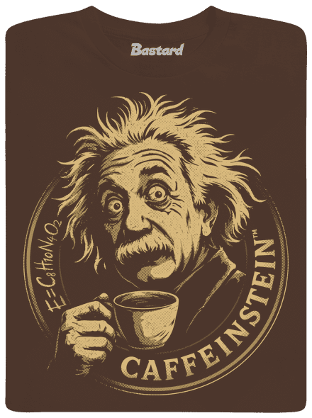 Caffeinstein pánské tričko Brown