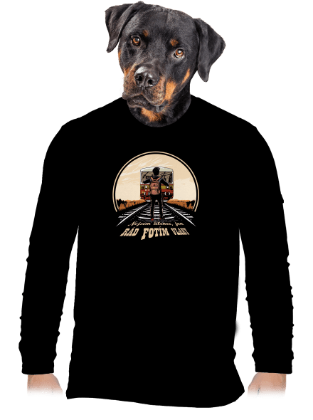 Fotím vlaky pánské dlouhý rukáv Black