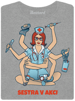 Sestra v akci dámské tričko Dark Gray Melange