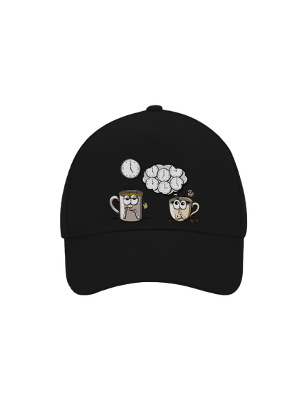Čaj o páté, káva stále kšiltovka baseballka Black