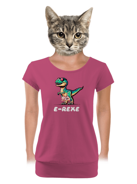E-Rexe dámské tričko s lemem Magenta
