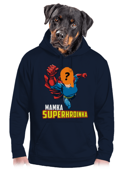 Mamka superhrdinka pánská mikina klokanka Navy
