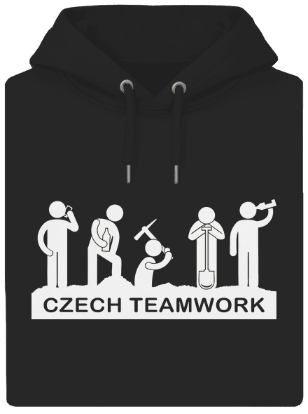 Czech Teamwork unisex mikina premium Dark Black