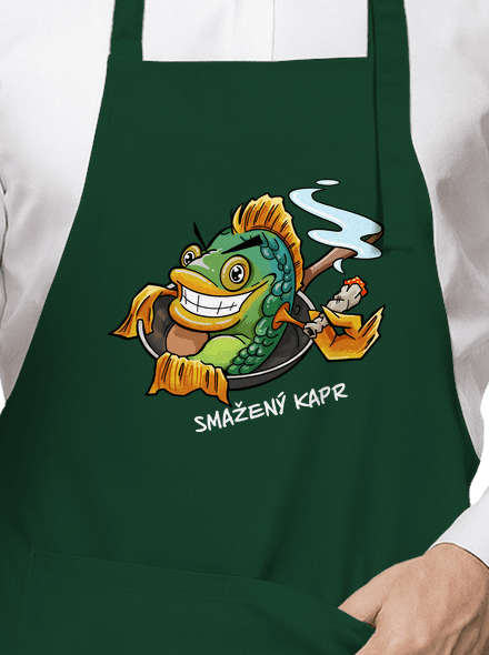 Smažený kapr zástěra Bottle Green