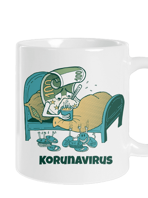 Korunavirus v posteli klasický hrnek White