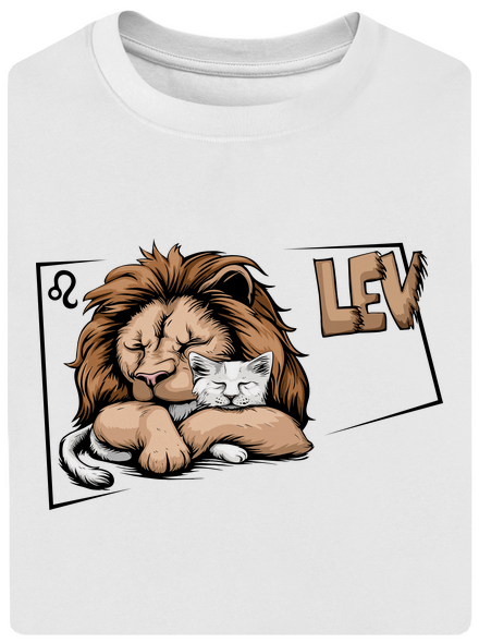 Kočičí horoskop: Lev  unisex tričko oversized White