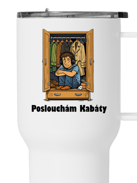 Poslouchám Kabáty termohrnek White