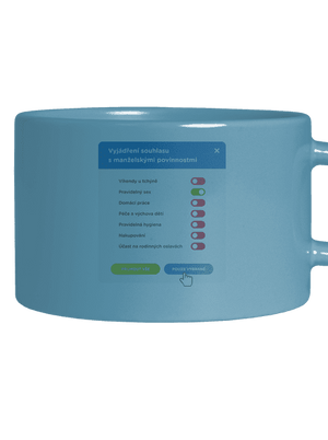 Manželské povinnosti hrnek makronka Blue Macaron