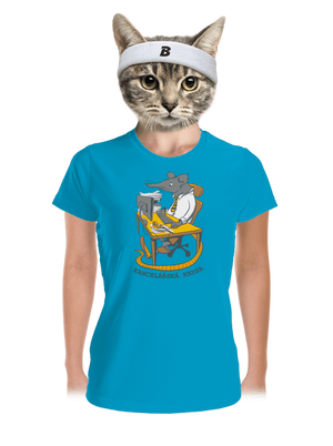 Kancelářská krysa dámské sportovní tričko Blue Atol