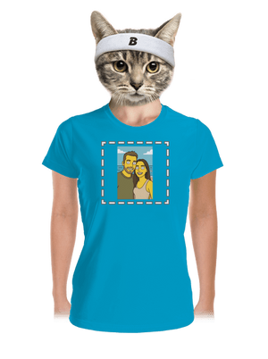 Simpsonovi z vlastní fotky dámské sportovní tričko Blue Atol