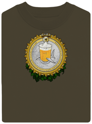 Pivní horoskop: Ryba unisex mikina bez kapuce Urban Khaki