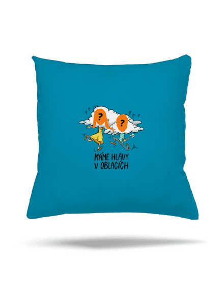 Hlavy v oblacích polštář Blue Turquoise