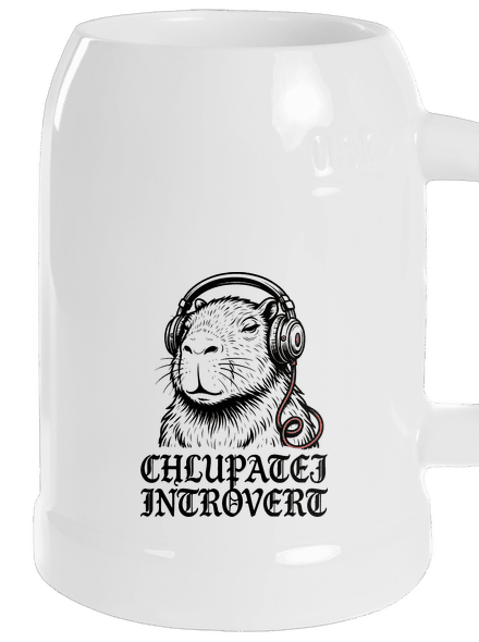 Chlupatej introvert půllitr White