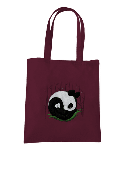 Dvě spící pandy taška Burgundy