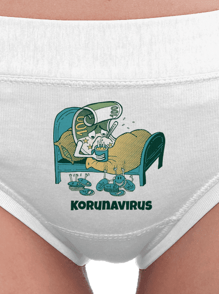 Korunavirus v posteli dámské kalhotky White