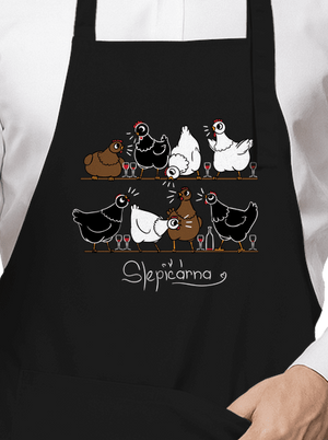 Slepičárna zástěra Black