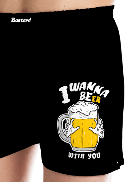 I wanna beer pánské trenky Black