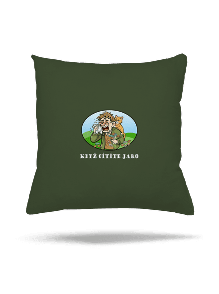 Cítíte jaro polštář Olive Green