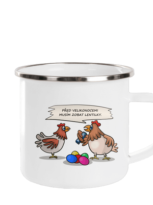 Slepice před Velikonocemi plecháček White