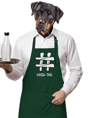 Hash tag zástěra Bottle Green