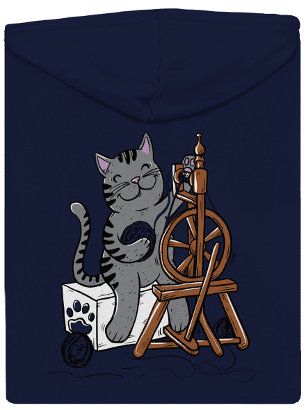 Kočka přede pánská mikina na zip Navy