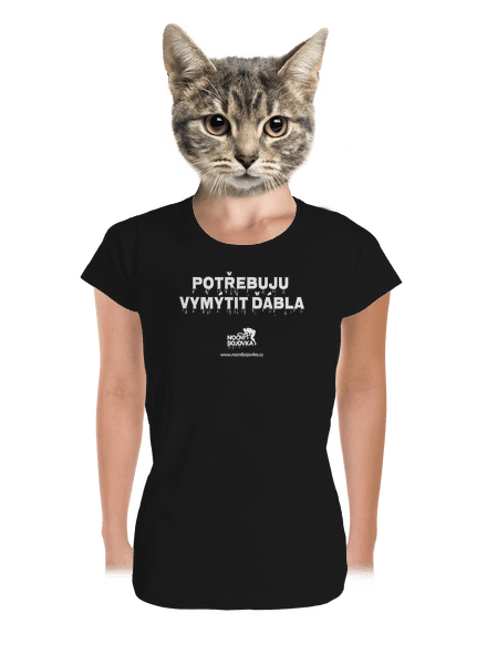 Potřebuji vymýtit ďábla dámské tričko premium Black