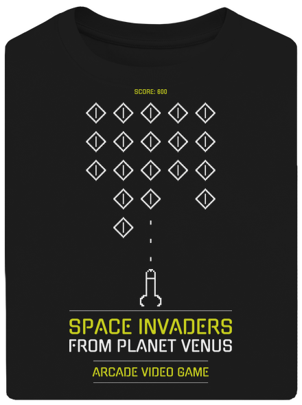 Space Invaders unisex tričko oversized Black