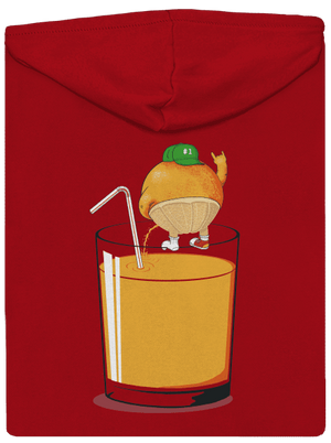 Opilý pomeranč pánská mikina na zip Red