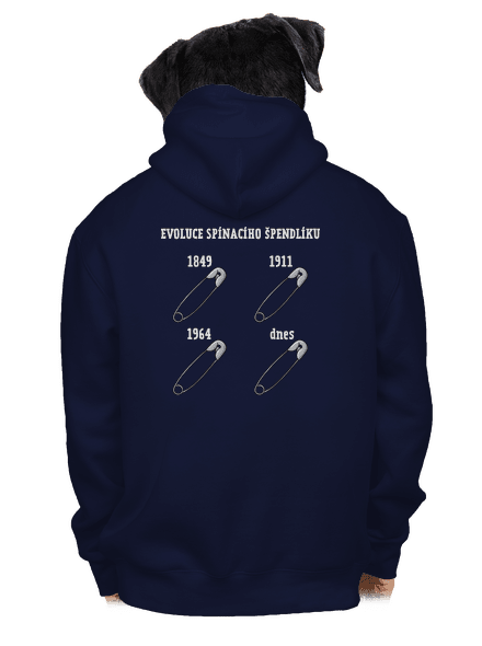 Evoluce spínacího špendlíku pánská mikina na zip Navy
