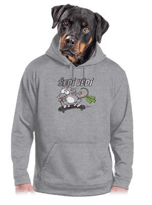 Šedí vědí - myšák pánská mikina klokanka Light Melange