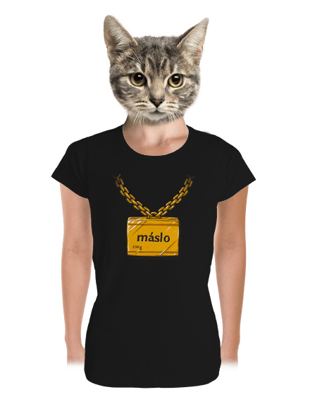 Máslo dámské tričko premium Black