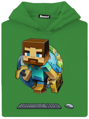 B17: Minecraft dětská mikina klokanka Kelly Green AWD