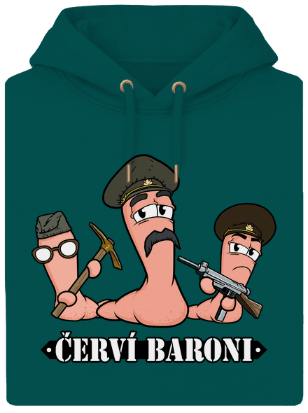 Červí baroni unisex mikina premium Emerald Green