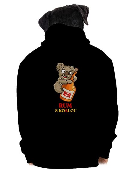 Rum s koalou pánská mikina na zip Black