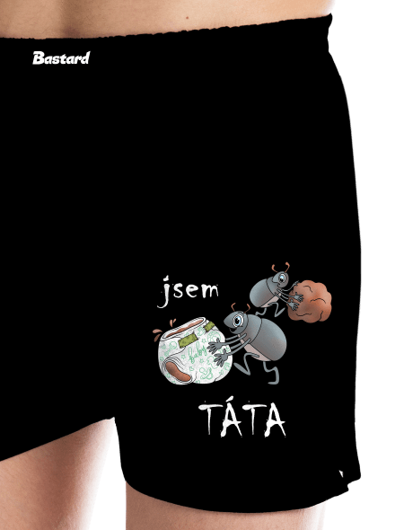Jsem táta a máma pánské trenky Black