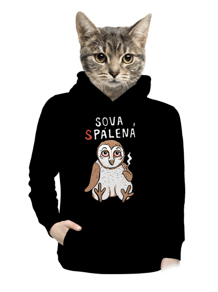 Sova Pálená dámská mikina klokanka Black