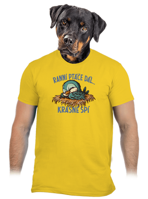 Ranní ptáče spí pánské tričko Gold