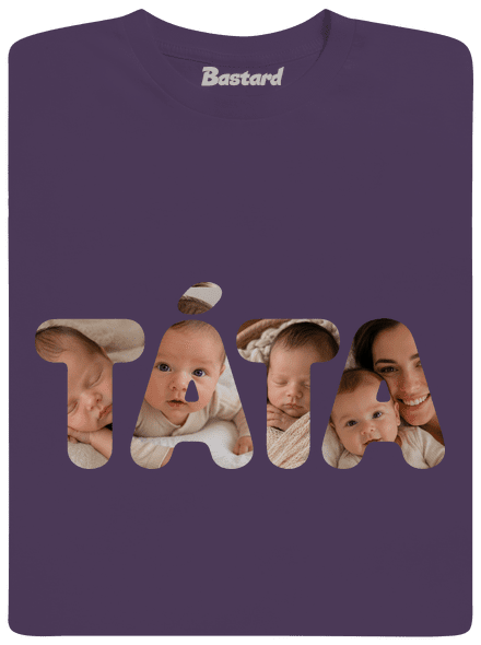 Nápis táta z vlastních fotek pánské tričko Urban Purple