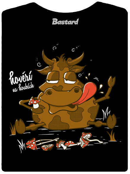 Hovězí na houbách dámské tričko Black