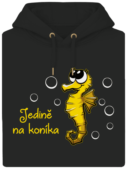 Na koníka unisex mikina premium Dark Black